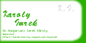karoly imrek business card